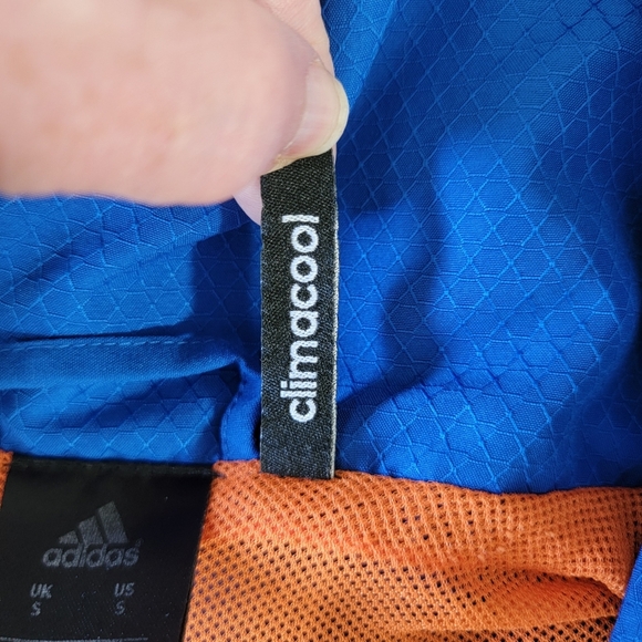 ADIDAS Predator Climacool Jacket Windbreaker Hooded Blue Orange Mens Small - Picture 9 of 15